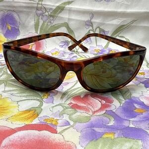 Vintage NASCAR Tortoise Shell Sunglasses Wrap Style Dark‎ Tint Racing